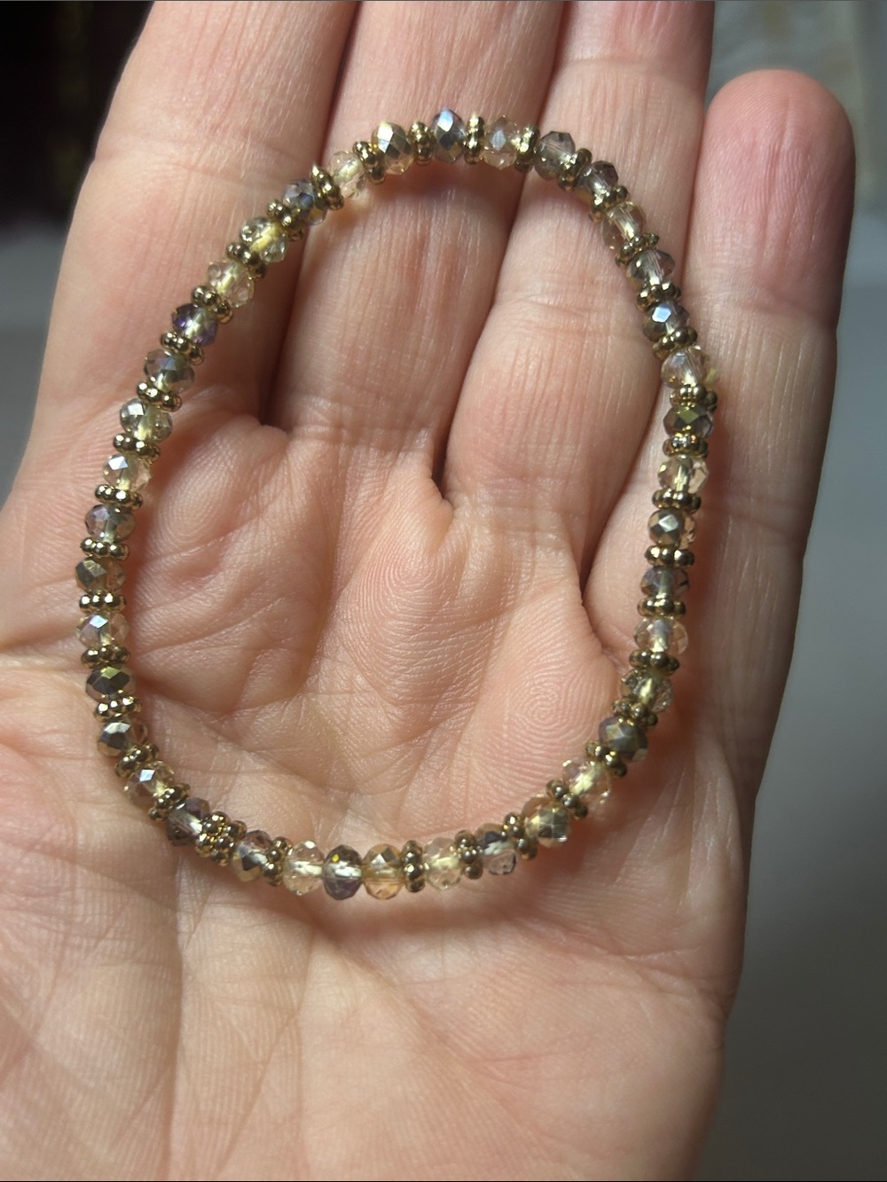Delicate Gold Beaded Stretch Bracelet - Women Jewelry